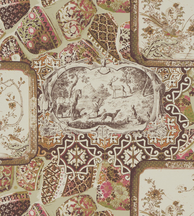 Animal wall pattern flowers border free wallpaper - medium preview image