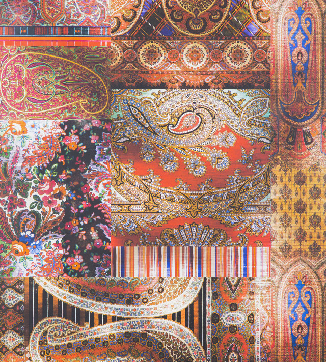 Colorful paisley pattern tree red free wallpaper - medium preview image