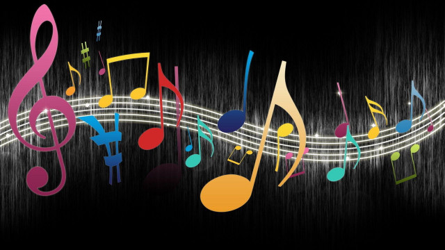 Musical note colorful notes black free wallpaper - medium preview image