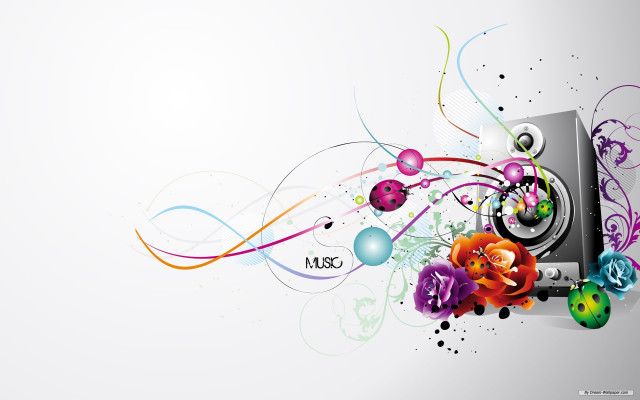 Computer monitor colorful flowers swirls free wallpaper for desktop - medium preview image