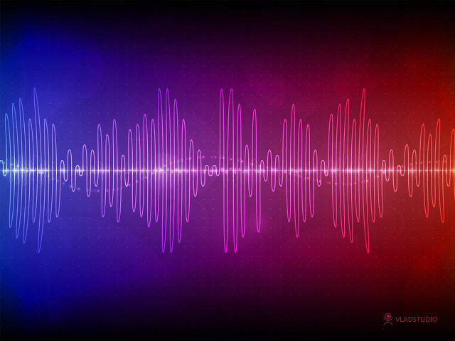 Sound wave red blue black free wallpaper - medium preview image