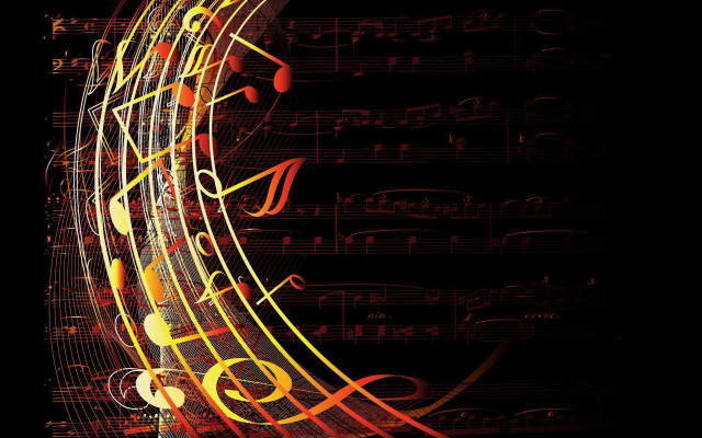 Musical background notes symbols black free wallpaper - medium preview image