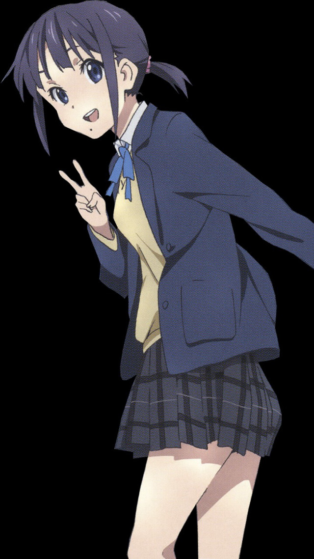Girl school uniform pointing black free wallpaper - medium preview image