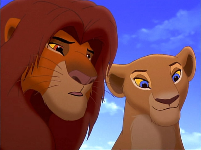 Lion lioness sky clouds blue free wallpaper - medium preview image