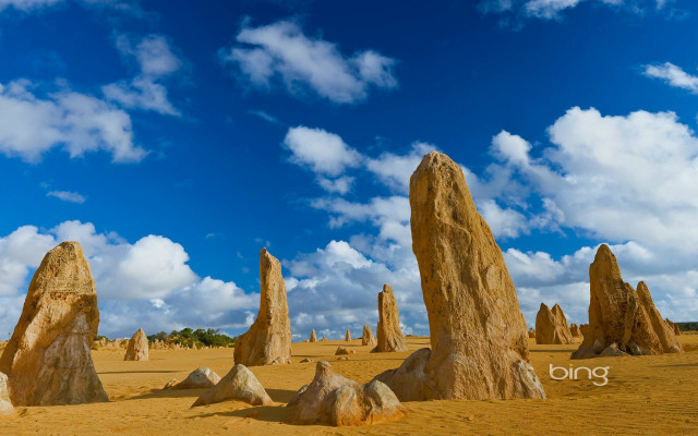 Desert rocks blue sky clouds free wallpaper - medium preview image
