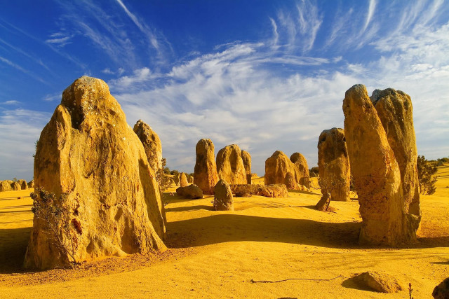 Rocks desert blue sky clouds free wallpaper - medium preview image