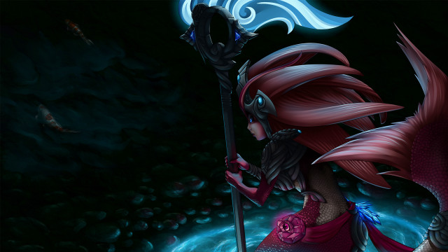 Woman sword demon back action free wallpaper - medium preview image
