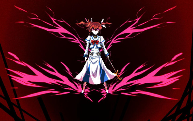Woman sword red lighting magical free wallpaper - medium preview image
