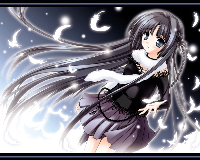 Anime girl long hair sword #9 free wallpaper - medium preview image