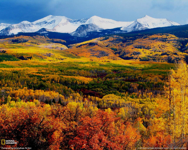 Mountain range snow capped autumn #2 free wallpaper - medium preview image