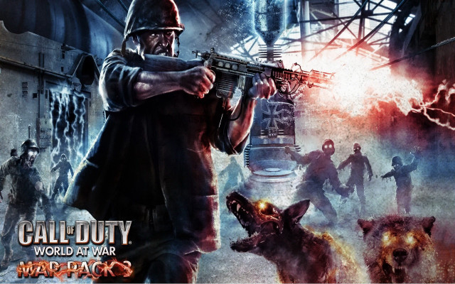 Man holding gun zombies factory free wallpaper - medium preview image