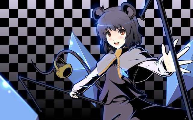 Woman bow sword checkered background free wallpaper - medium preview image
