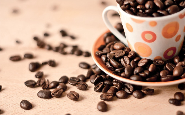 Coffee cup coffee beans table #5 free wallpaper - medium preview image