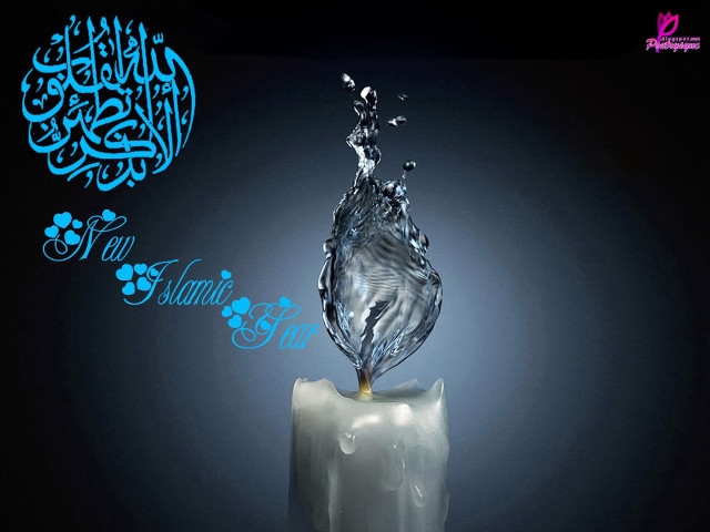 Candle water splash blue background free wallpaper - medium preview image