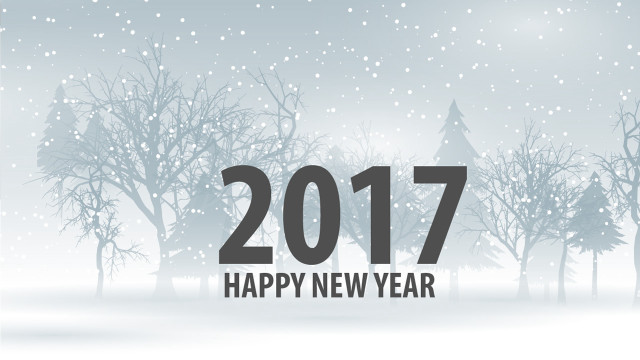 Snowy trees sky newyear card free wallpaper - medium preview image