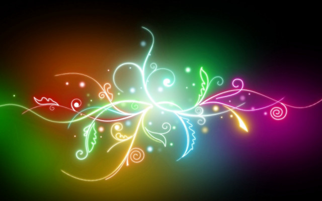 Colorful flower swirls bubbles black #3 free wallpaper - medium preview image