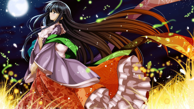 Woman dress sitting rock grass free wallpaper - medium preview image