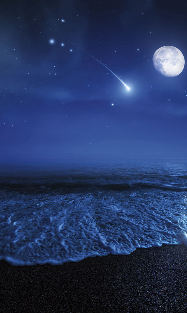 Beach wave moon star full free wallpaper - medium preview image