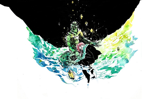 Surfing man wave ocean water free wallpaper - medium preview image
