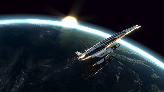 Space shuttle flying over earth free wallpaper - medium preview image