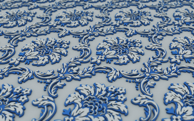 Blue white table pattern design free wallpaper - medium preview image
