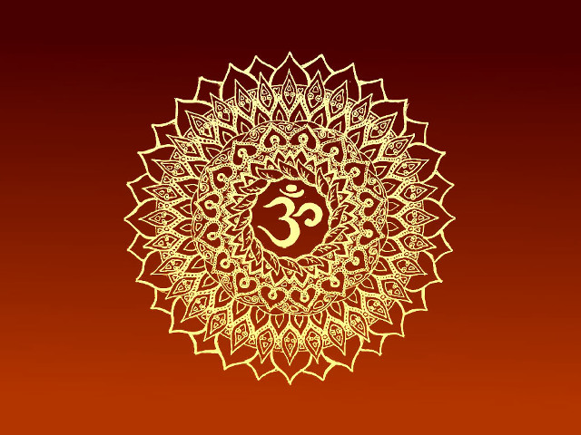 Golden lotus ombretta red background free wallpaper - medium preview image