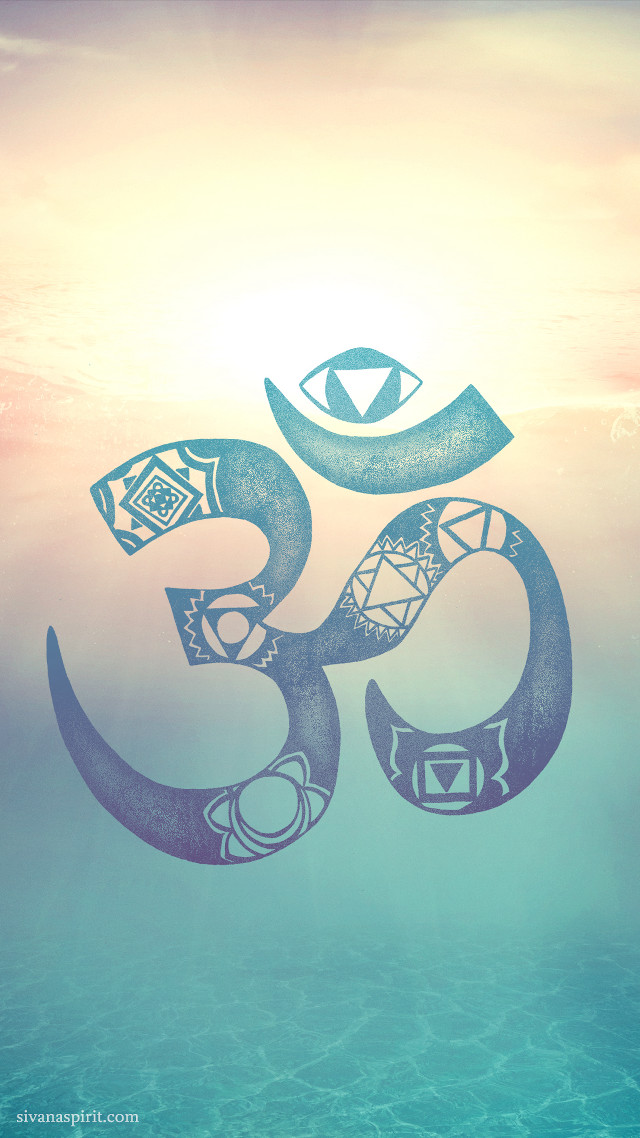 Water scene om shant blue free wallpaper - medium preview image