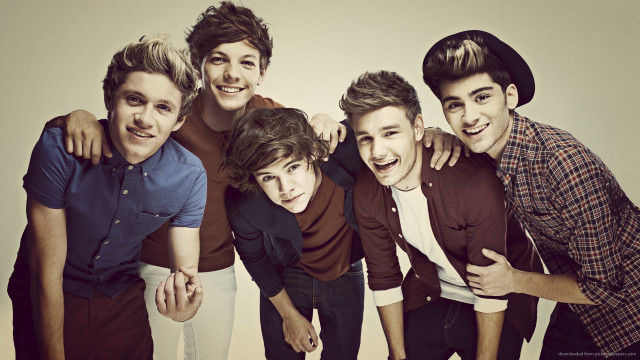 Young men smiling together arm free wallpaper - medium preview image