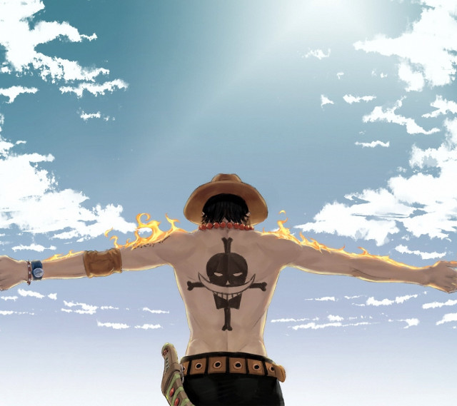 Man arms outstretched hat fire free wallpaper - medium preview image