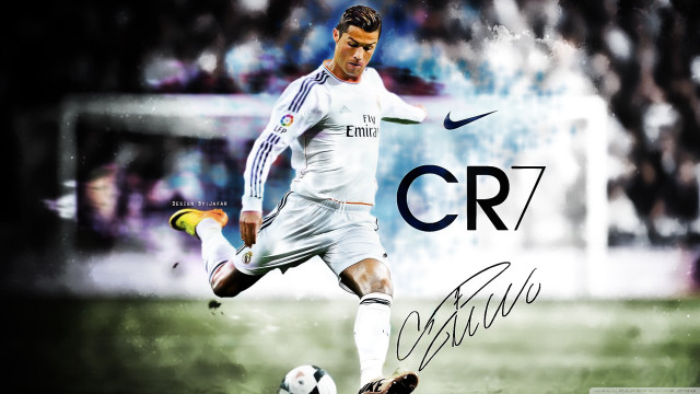 Man kicking soccer crowd cr7 free wallpaper - medium preview image