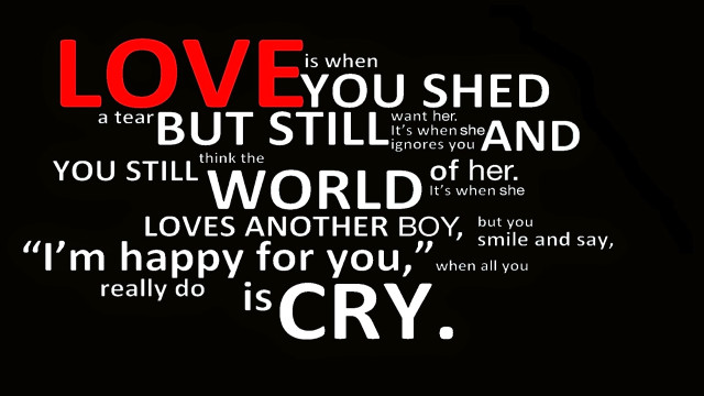Black background quote love tear free wallpaper - medium preview image