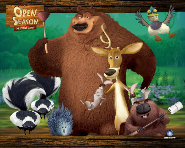Cartoon bear forest scene open free wallpaper - medium preview image