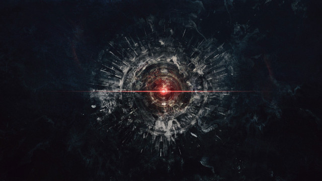 Red light center black background free wallpaper - medium preview image
