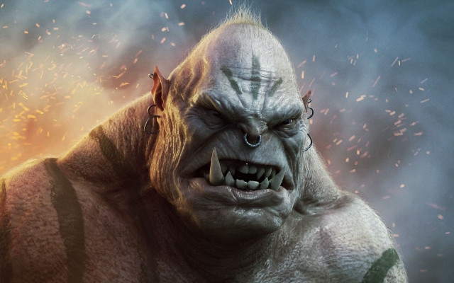 Grinning creature fire background sky free wallpaper - medium preview image