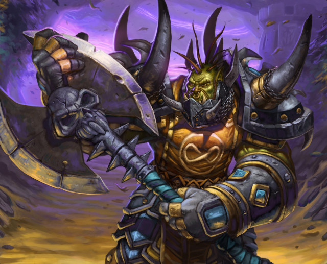 Demon sword armor horns painting free wallpaper - medium preview image