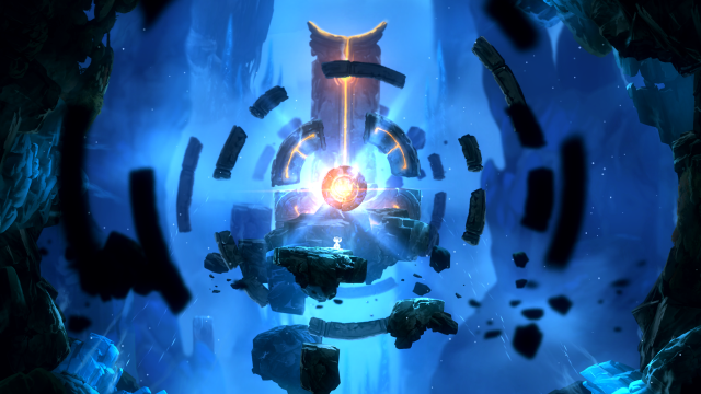 Futuristic game scene blue light free wallpaper - medium preview image