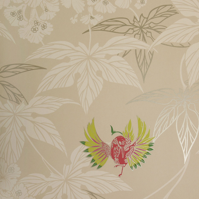 Wall bird flowers clock decoration free wallpaper - medium preview image