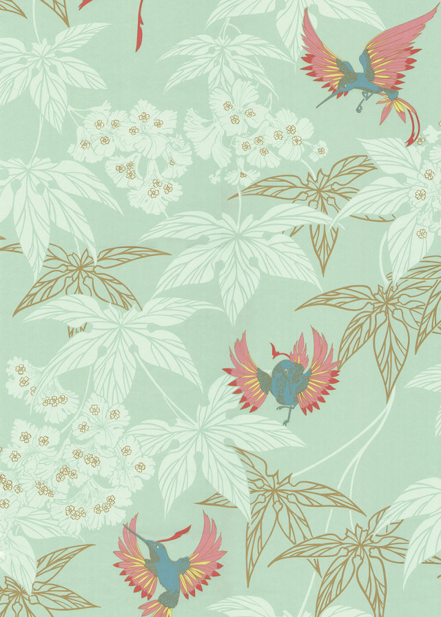 Bird flowers wallpaper bird side free wallpaper - medium preview image