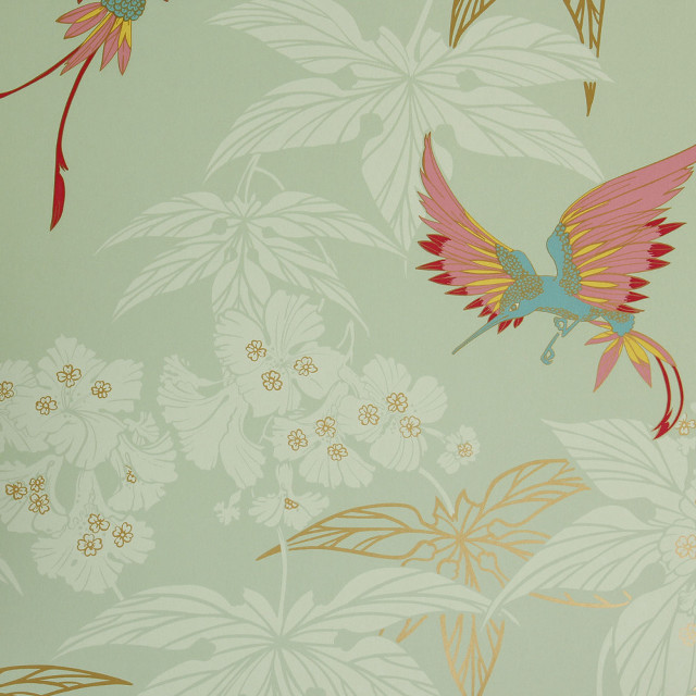 Bird flowers side flying over free wallpaper - medium preview image
