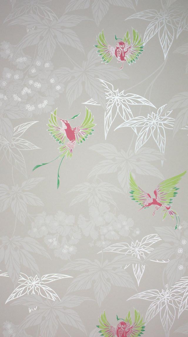 Wall flower pattern bird flying free wallpaper - medium preview image