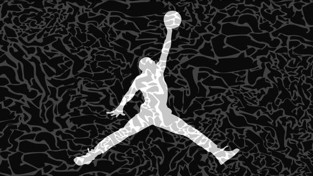 Basketball player jumping dunk black free wallpaper - medium preview image