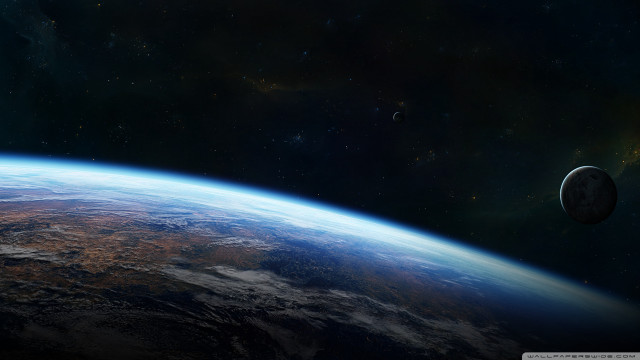 Earth space view moon distant free wallpaper - medium preview image