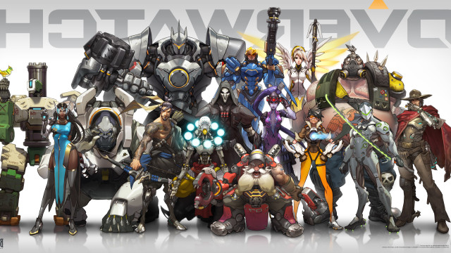 Overwatch characters group white background free wallpaper - medium preview image