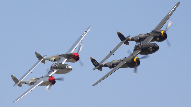 Planes flying sky propellers back free wallpaper - medium preview image