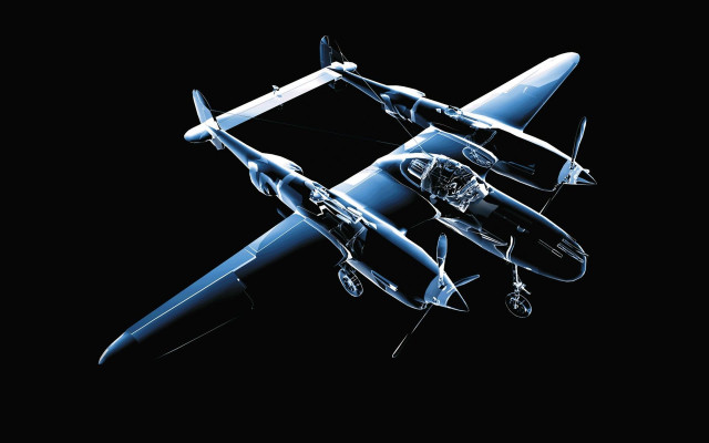 Blue model airplane flying sky free wallpaper - medium preview image