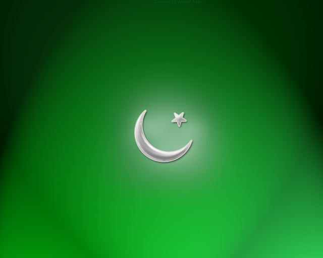 Crescent star green background white free wallpaper - medium preview image