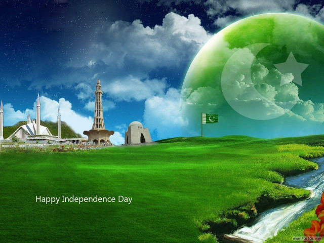 Green landscape flag star river #2 free wallpaper - medium preview image