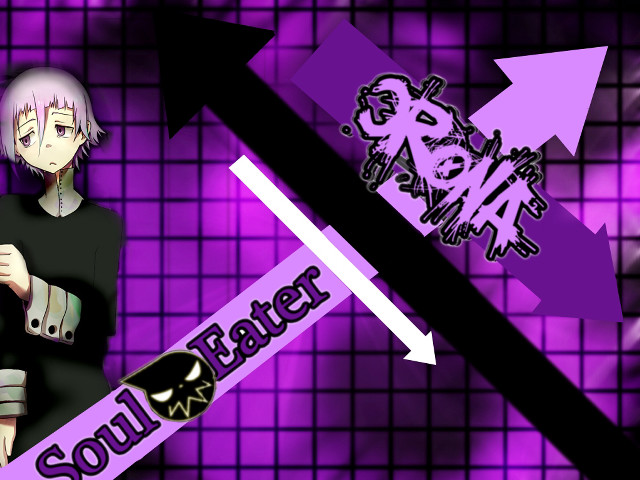 Purple haired girl arrow background free wallpaper - medium preview image