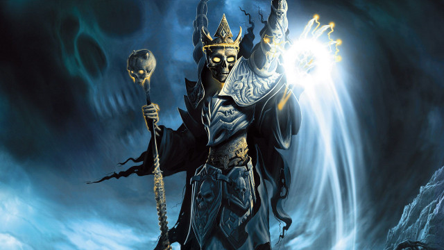 Man costume staff skull dark free wallpaper - medium preview image