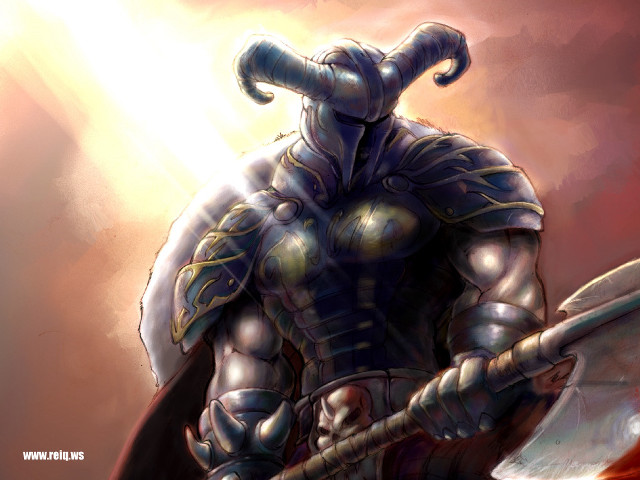 Man armor sword shield horns free wallpaper - medium preview image